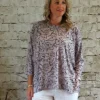 Out of Xile Printed Jersey Wide Top Cream