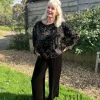 Out of Xile Silk Velvet Wide Top Brown