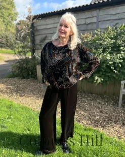 Out of Xile Silk Velvet Wide Top Brown