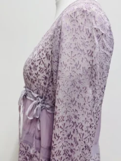 Out of Xile Striped Silk Coat Lilac