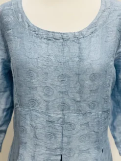 Out of Xile Tulip Dress Linen Sparkle Marine Blue