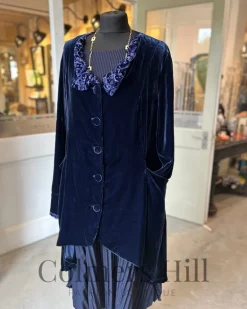 Out of Xile Velvet Coat Blue