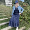 Out of Xile Velvet Leaf Embroidered Skirt