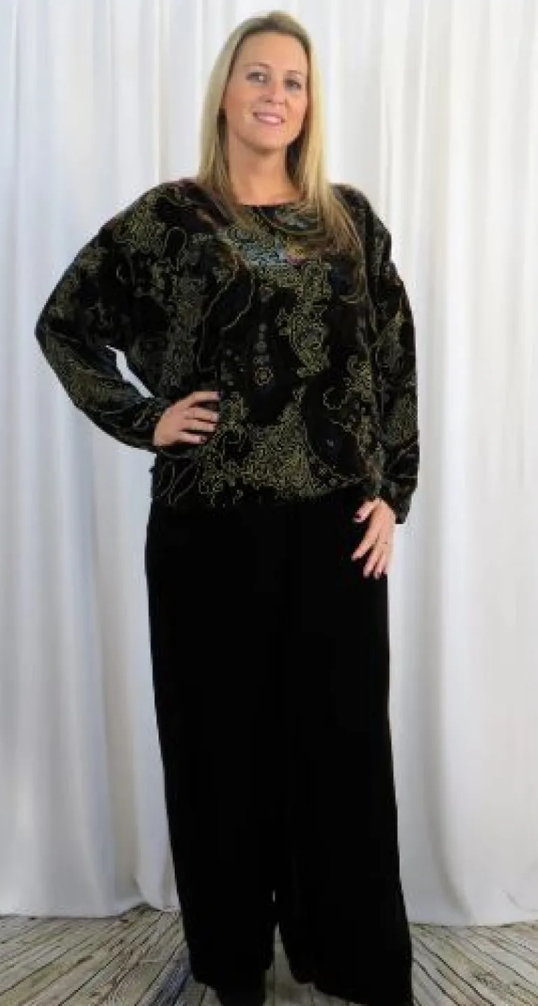 Out of Xile Velvet Trousers Blue