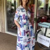 Out of Xile Wrap Top Dress White Dash
