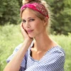 Powder Beaded Velvet Headband Raspberry
