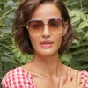 Powder Dahlia Sunglasses Gold