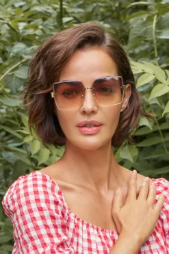 Powder Dahlia Sunglasses Gold