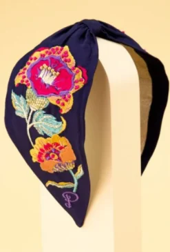 Powder Fantasy Floral Headband Navy