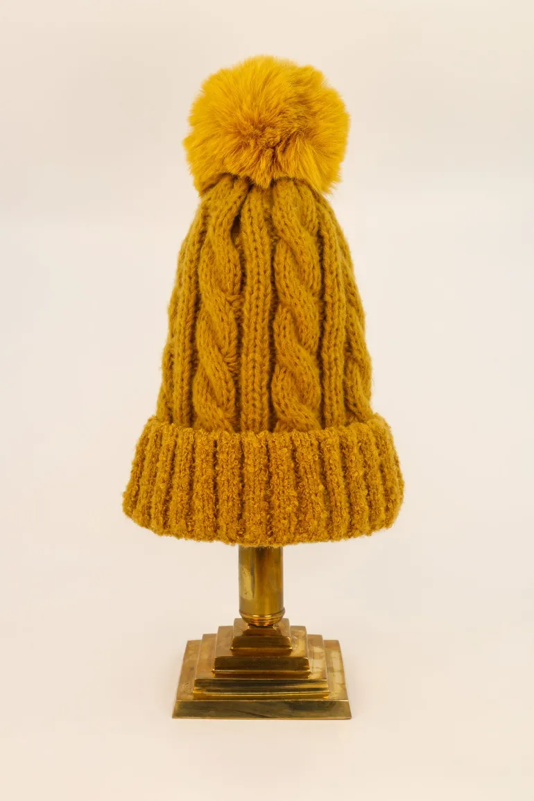 Powder Freya Bobble Hat Mustard