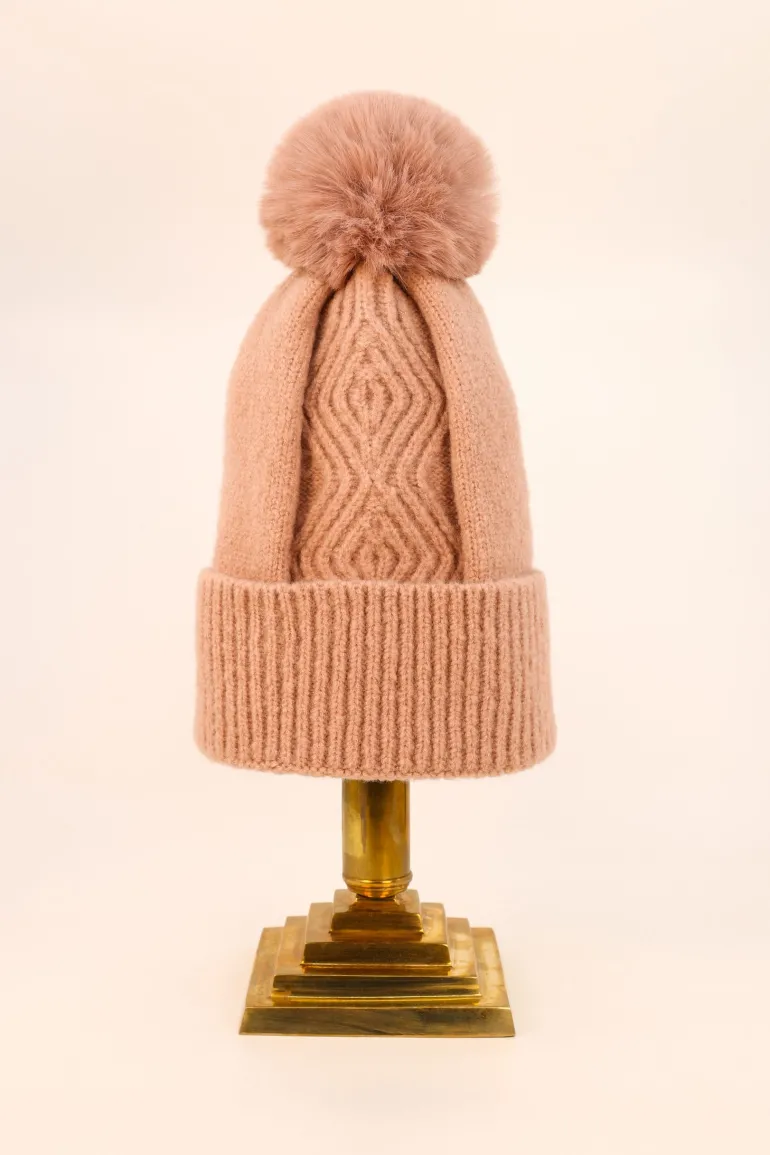 Powder Ingrid Bobble Hat Petal