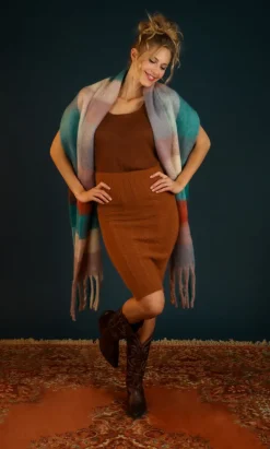 Powder Madie Cosy Scarf Damson/Teal
