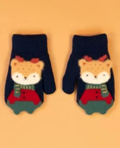 POWDER PALS MITTS REINDEER NAVY