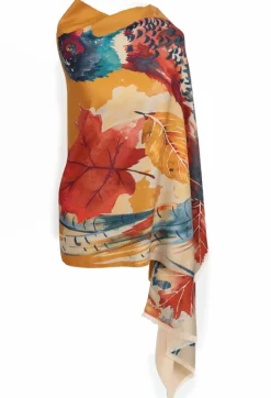 POWDER WATERCOLOUR PHEASANT SCARF