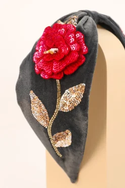 Powder Zinnia Floral Embellished Headband
