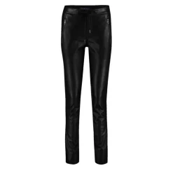 RED BUTTON PU TESSY JOGGER BLACK