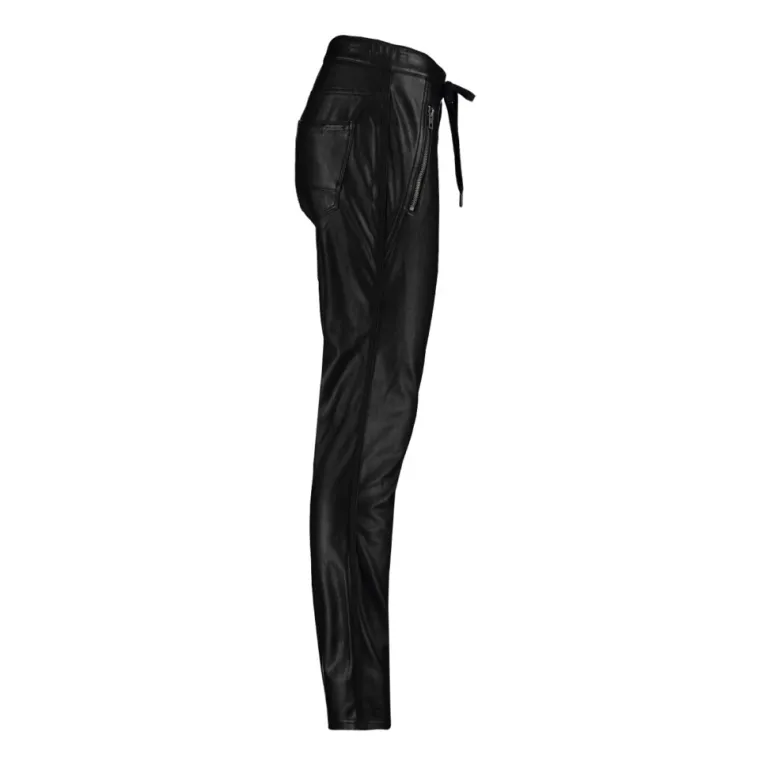 RED BUTTON PU TESSY JOGGER BLACK