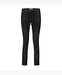 Red Button Tessy Coated Trousers Black