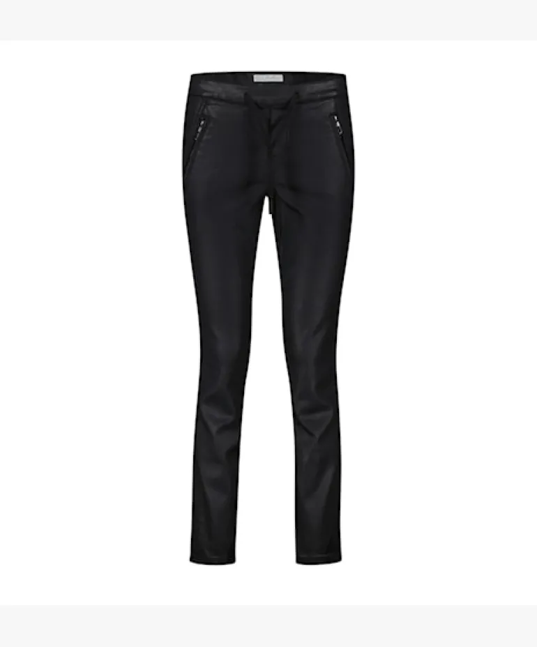 Red Button Tessy Coated Trousers Black