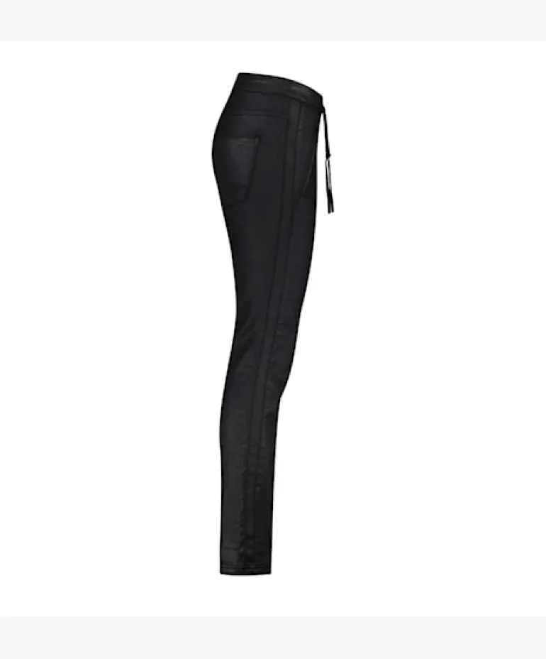 Red Button Tessy Coated Trousers Black