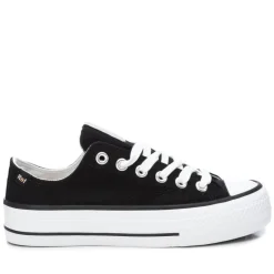Refresh Black Canvas Trainers