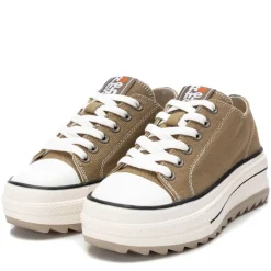 Refresh Khaki Canvas Platform Trainers