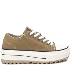 Refresh Khaki Canvas Platform Trainers