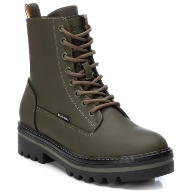 Refresh PU Ankle Boots Khaki