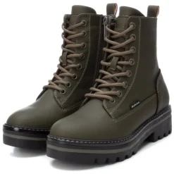 Refresh PU Ankle Boots Khaki