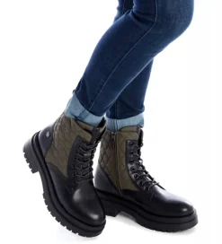 Refresh PU Combination Boots Khaki