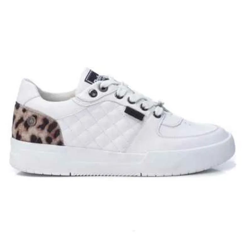 REFRESH TRAINERS WHITE AND LEOPARD - VEGAN