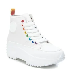 Refresh White Canvas High Top Trainers