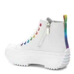 Refresh White Canvas High Top Trainers