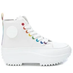 Refresh White Canvas High Top Trainers