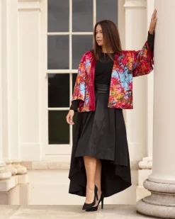 REVERSIBLE VELVET KIMONO - BLUE SKY ACER