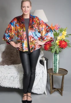 REVERSIBLE VELVET KIMONO - BLUE SKY ACER