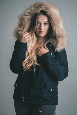 RINO & PELLE COATED TWILL ANORAK NAVY