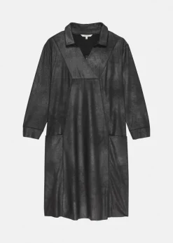 Sandwich Coated Dress Almost Black