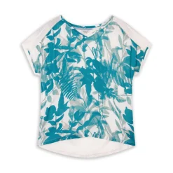 Sandwich Flower Print Top Cloud Dancer