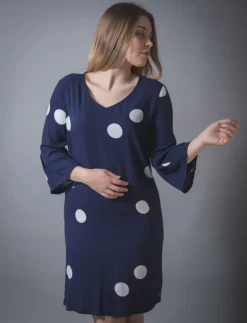 SANDWICH LARGE SPOT DRESS MARITIME BLUE