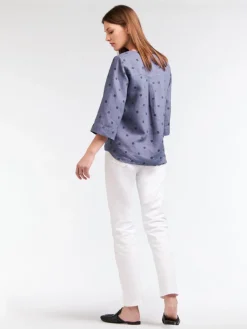 SANDWICH LINEN SPOT BLOUSE - 3 COLOURS