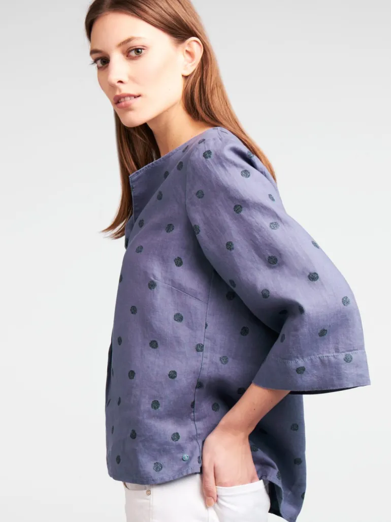 SANDWICH LINEN SPOT BLOUSE - 3 COLOURS