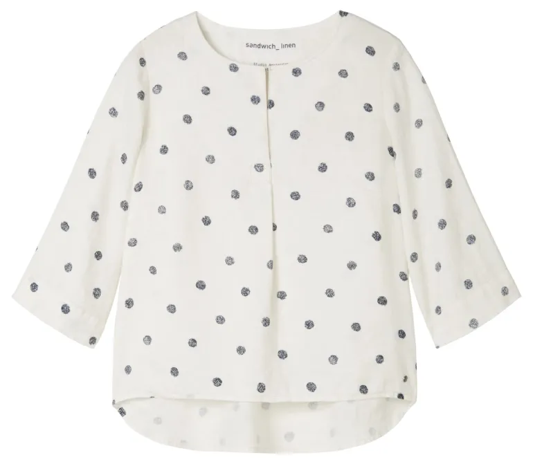 SANDWICH LINEN SPOT BLOUSE - 3 COLOURS