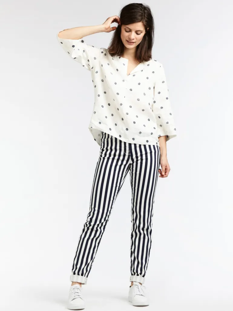 SANDWICH LINEN SPOT BLOUSE - 3 COLOURS