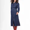 SANDWICH LONG DENIM DRESS BLUE