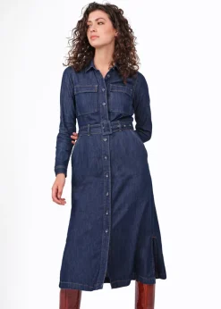 SANDWICH LONG DENIM DRESS BLUE