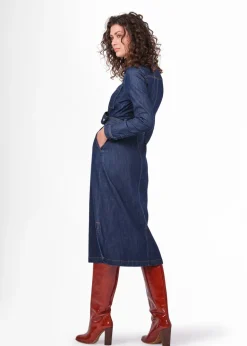 SANDWICH LONG DENIM DRESS BLUE