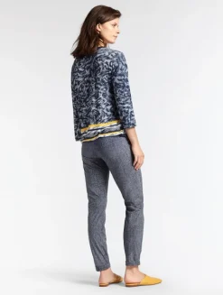 Sandwich Long Sleeve Printed Top Navy