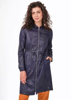 SANDWICH MIDI SUEDE DRESS/JACKET MIDNIGHT BLUE