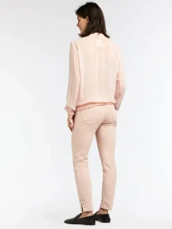 SANDWICH SKINNY DENIM TROUSERS WASHED ROSE